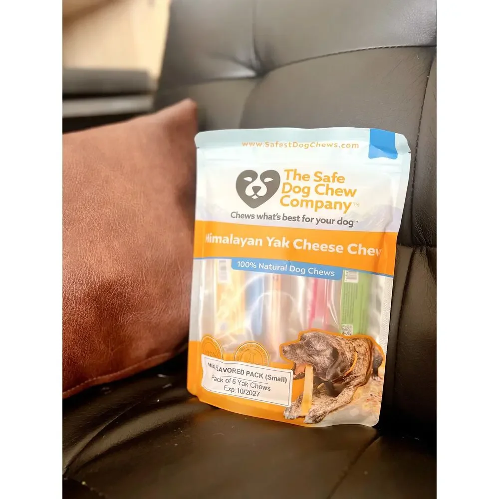 Yak Dog Chew Pack – 6 Flavor-Infused Sticks for SMALL DOGS <25 lb